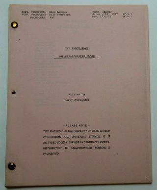 The Hardy Boys/nancy Drew Mysteries / 1977 Tv Script " The Disappearing Floor "