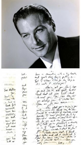 Lex Barker Rare Vintage 1949 Signed Handwritten 4 Side Letter Autograph,  Photo