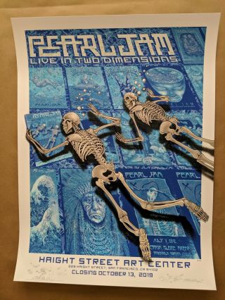 Pearl Jam Poster Emek Live In Two Dimensions Haight Street V2 Closing /115