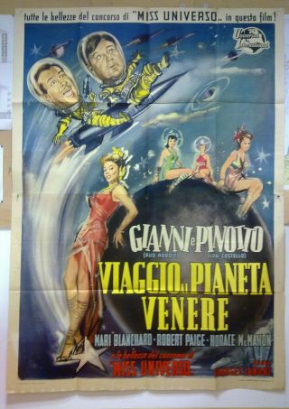 Abbott And Costello Go To Mars Bud Abbott Lou Costello Italian Movie Poster