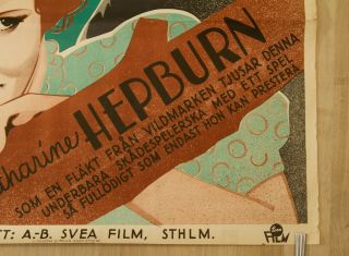 SPITFIRE 1934 KATHARINE HEPBURN Eric Rohman art Swedish poster 3