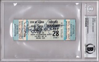 Stevie Ray Vaughan Signed 1987 Concert Ticket Beckett Bas Slabbed 0010544226