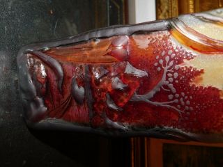 Magnificent Estate Rare Emile Galle Cameo Art Glass Vase - Signed 5
