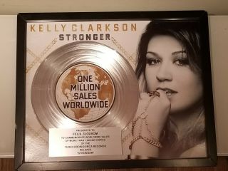 Rare Kelly Clarkson Stronger One Million Platinum Record Music Tv Collectible