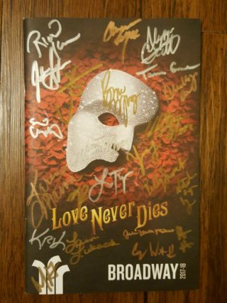 Phantom Of The Opera Love Never Dies Broadway Signed Programme 2017/2018 Cast
