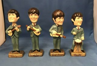 The Beatles 1964 Bobbleheads 8 " Car Mascots (complete Set)