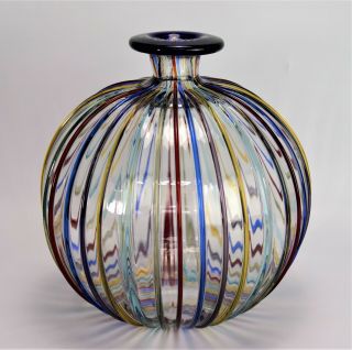 Murano Glass Vase Italy Effetre International Signed By Lino Tagliapietra