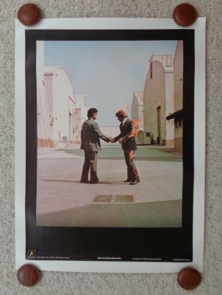 Pink Floyd Poster Wish You Were Here Promotional Linen Backed Printed England