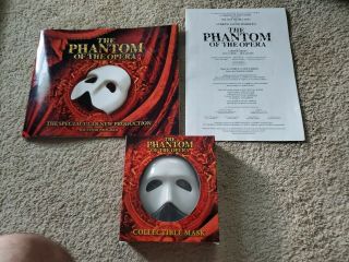 The Phantom Of The Opera Us North American Tour Program And Collectible Mask