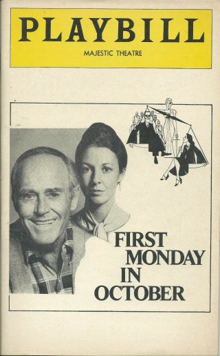 HENRY FONDA JANE ALEXANDER 6 OTHERS 1978 SIGNED PLAYBILL FIRST MONDAY IN OCTOBER 2
