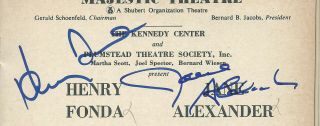 HENRY FONDA JANE ALEXANDER 6 OTHERS 1978 SIGNED PLAYBILL FIRST MONDAY IN OCTOBER 3
