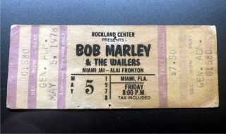 Bob Marley & The Wailers Concert Ticket Stub May 5,  1978 Miami Florida