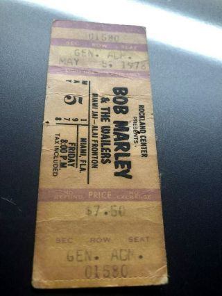 BOB MARLEY & THE WAILERS Concert Ticket Stub May 5,  1978 MIAMI FLORIDA 4