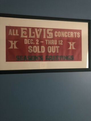 Elvis Presley Concert Tour Poster Signed.  Authenticated In Museum Glass.