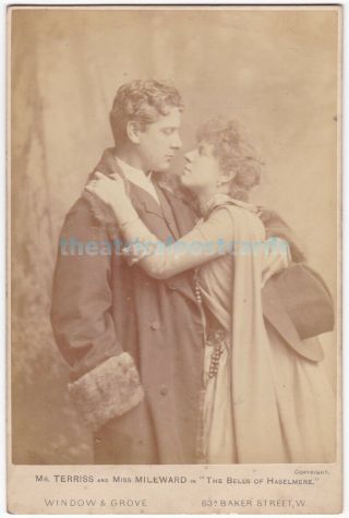 Stage Actor William Terriss.  Jessie Millward.  Cabinet Photo 1887