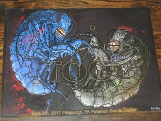 Tool June 5 2017 Pittsburgh Events Center Signed Autographed Adam Jones Poster