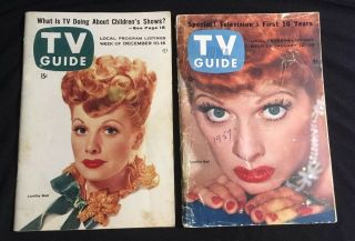Vintage Rare 1955 & 1957 Lucille Ball " I Love Lucy " Tv Guides