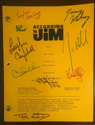 " According To Jim " Cast Signed Autographed Script With Jim Belushi - 323