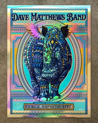 Dave Matthews Band Dmb Gorge Amphiteatre Rainbow Foil Poster Rhino Bioworkz