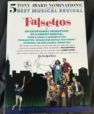 Falsettos Tony Voter Guide Signed By Anthony Rosenthal (jason) Playbill Broadway