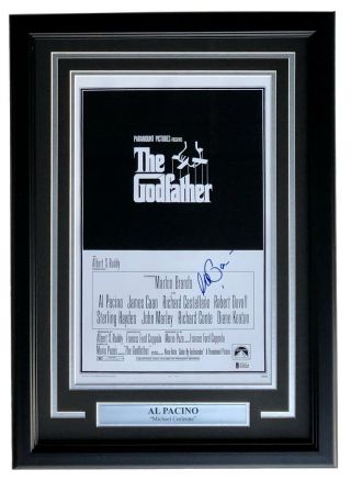 Al Pacino Signed Framed The Godfather 11x17 Movie Poster Photo Bas