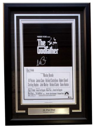 Al Pacino Signed Framed 11x17 The Godfather Movie Poster Photo Bas