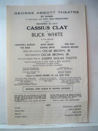 Buck White Playbill Cassius Clay / Muhammad Ali / Ron Rich Flop 1969