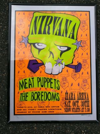 1994 Nirvana In Utero Poster Signed LOCCHI 650/1000,  Nirvana Bolton Poster 24/ 2