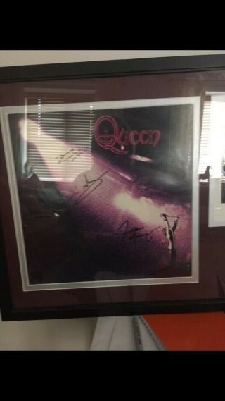 Queen Mercury May Taylor Deacon SIGNED FRAMED PHOTO LP Vinyl certified 3