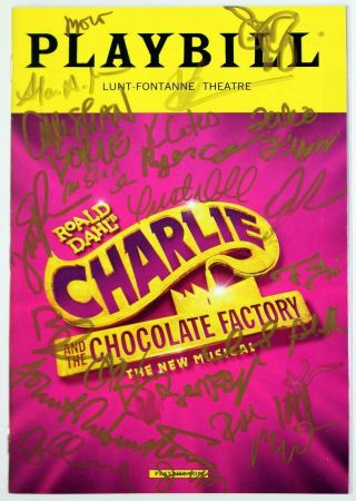 Charlie & The Chocolate Factory Cast Christian Borle Signed Opening Playbill