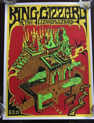 King Gizzard And The Lizard Wizard Washington D.  C.  Poster Lim Ed 25/100