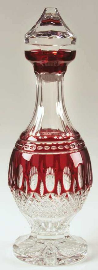 Waterford Crystal Clarendon Ruby Red Cut To Clear Decanter