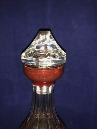 Waterford Crystal Clarendon Ruby Red Cut to Clear Decanter 4
