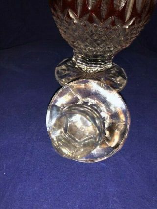Waterford Crystal Clarendon Ruby Red Cut to Clear Decanter 7