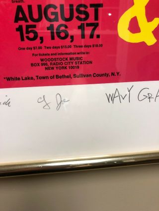 Arnold Skolnick Signed Woodstock Poster Reprint Autographed Santana,  Gravy,  more 5