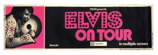 Elvis Presley On Tour 1972 Mgm Day Glo Banner 24 X 84 Movie Poster