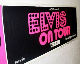 Elvis Presley ON TOUR 1972 MGM Day Glo BANNER 24 x 84 Movie Poster 3