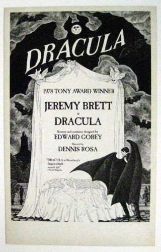 Theater Poster Window Card Dracula Jeremy Brett