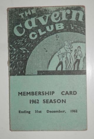 Beatles authentic 1962 Cavern Club Membership Card 2