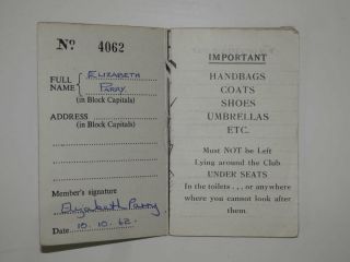 Beatles authentic 1962 Cavern Club Membership Card 4