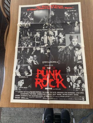 The Punk Rock Movie Orig Us One Sheet Movie Poster Clash Sex Pistols Very Good