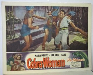 Set of 8 1944 COBRA WOMAN 1948 rr Lobby Cards MARIA MONTEZ SABU LON CHANEY JR 2