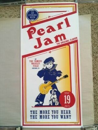 Pearl Jam Poster Wrigley Field Chicago 2013 Shuss Cracker Jack Show Edition 2