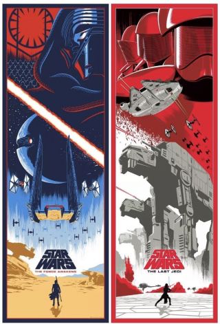 Eric Tan “star Wars: The Force Awakens,  The Last Jedi” Official Print Set