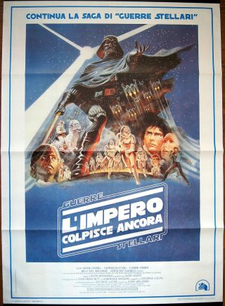 Italian Billboard Star Wars The Empire Strikes Back 1980 Movie Poster