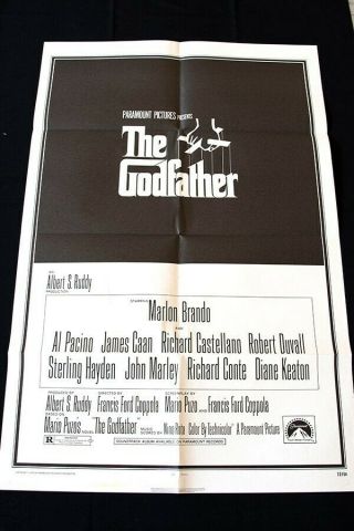 The Godfather Movie Poster (1972) 1sh 27 " X 41 "