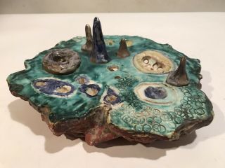 Vintage Mccarty Pottery - Glazed Art Sculpture Marigold Mississippi 11” Unsigned