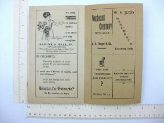 1919 Enosburg Falls VT Opera House LOPH Cabaret Musical Benefit WWI Effort Adver 4