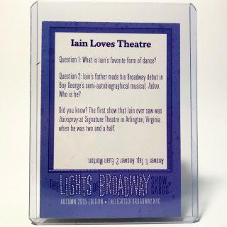 Rare LIGHTS OF BROADWAY Signed,  IAIN ARMITAGE Giving Back Card 4