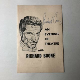 An Evening Of Theatre With Richard Boone Ken Curtis Signed Program